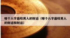 哪个八字最旺男人的财运