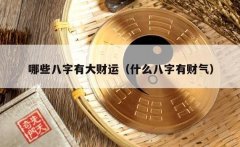 <b>哪些八字有大财运（什么八字有财气）</b>
