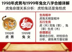 1998年虎男1999年兔女八字合婚详
